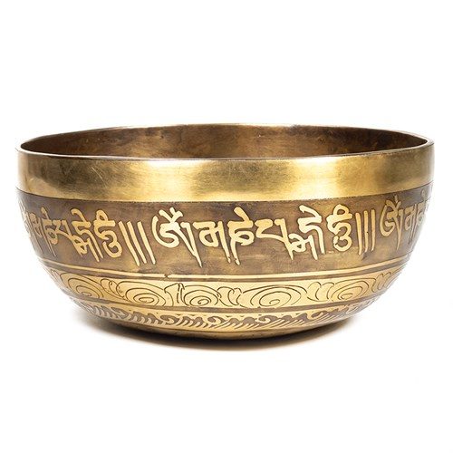 Tibetská misa tepaná s gravírovaním 22.6 cm 1560 g